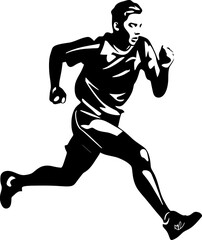 Fototapeta na wymiar Sprint Stride Marathon Emblem Design Marathon Mania Athlete Iconic Symbol
