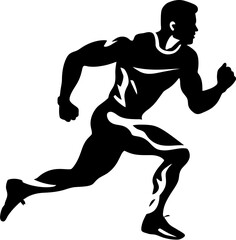 Marathon Marvel Athlete Logo Design Speed Spectrum Running Side View Vector