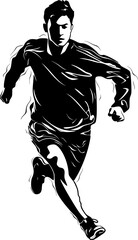 Swift Sprint Athlete Icon Vector Sprinter Surge Running Side View Logo Design