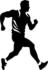 Fototapeta na wymiar Speed Sprinter Running Side View Emblem Design Endurance Essence Runner Logo Symbol