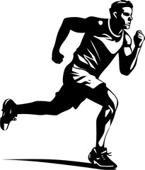 Fototapeta na wymiar Endurance Evolution Running Side View Symbol Speed Sprinter Marathon Logo Design