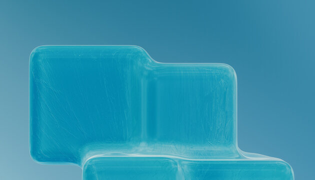 Blue ice cubes abstract figure