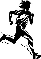 Marathon Milestone Sprinter Logo Emblem Velocity Vista Runner Side View Logo Vector