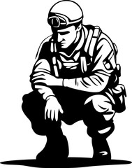 Brave Tribute Military Salute Vector Valor Guard Soldier Respect Logo