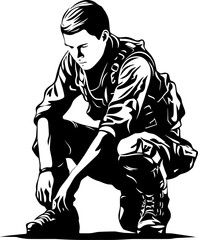 Courageous Guard Military Salute Logo Patriot Honor Soldier Respect Icon