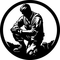 Courageous Guard Military Salute Logo Patriot Tribute Soldier Respect Icon