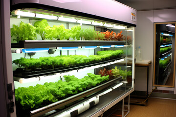 hydroponic lettuce cultivation vertically - obrazy, fototapety, plakaty