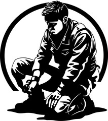 Sentinel Sanctuary Soldier Kneel Logo Courageous Courage Military Salute Icon
