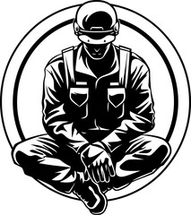 Dutybound Defender Military Symbol Design Brave Brigade Soldier Icon Vector
