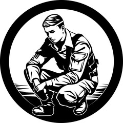 Patriot Pinnacle Military Emblem Symbol Valor Vision Soldier Icon Vector