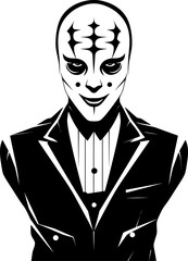 Twisted Terror Psycho Killer Logo Vector Sinister Shadow Murderer Icon Symbol