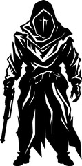 Fototapeta na wymiar Eerie Edge Reaper Vector Logo Deaths Legacy Combat Reaper Emblem