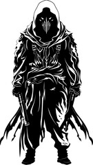 Shadow Strike Reaper with Weapons Icon Vector Phantom Fury Combat Reaper Emblem Design