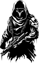 Dread Reaper Reaper with Weapons Icon Design Phantom Executioner Combat Weapons Reaper Symbol