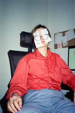 Female employee are fooling around in the office