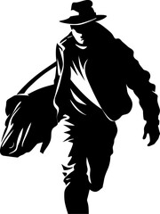 Shadow Sack Stolen Bag Emblem Design Bandits Haul Robber with Stolen Bag Vector Logo