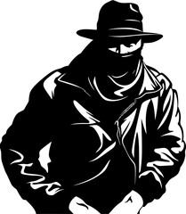 Sneaky Sack Robber with Stolen Bag Emblem Design Looted Legacy Stolen Bag Symbol Vector