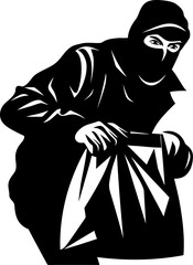 Sackful Swindle Stolen Bag Symbol Raided Riches Robber with Stolen Bag Icon