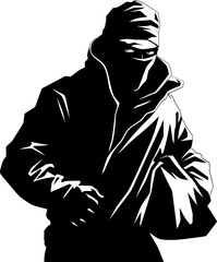 Bandits Haul Stolen Bag Vector Emblem Scheming Swindle Robber Emblem Symbol