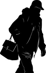 Sneaky Sack Robber Vector Emblem Plundered Payload Stolen Bag Icon Emblem