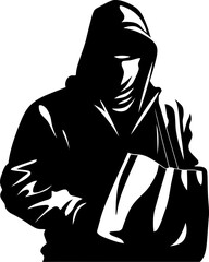 Sneaky Sack Robber with Stolen Goods Vector Design Looted Legacy Stolen Bag Icon Vector