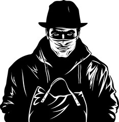 Looted Legacy Stolen Bag Icon Vector Thiefs Trove Robber Emblem Symbol