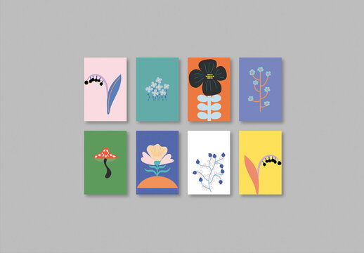 Floral Artistic Hand Drawn Posters Layout