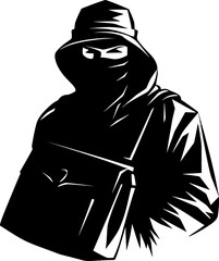 Filched Fleece Robber Emblem Heist Haul Stolen Bag Icon Design © BABBAN