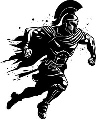 Fast paced Fighter Warrior Vector Logo Sprinting Sentinel Gladiator Emblem Design