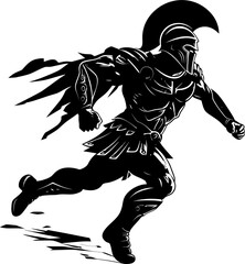 Swift Spartan Stride Warrior Emblem Vector Rapid Gladiator Rush Running Gladiator Symbol