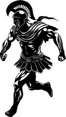 Fleet footed Fury Running Gladiator Emblem Velocity Vanguard Gladiator Sprint Vector Logo