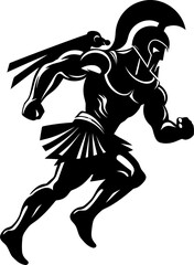 Rapid Runners Resolve Warrior Emblem Design Swift Stride Sentinel Running Warrior Symbol