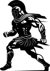 Agile Arena Assault Gladiator Warrior Emblem Swift Spartan Stride Warrior Sprint Vector Logo