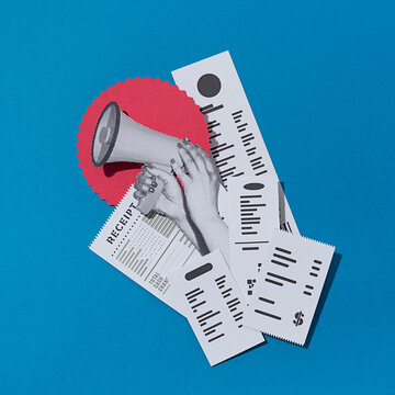 Megaphone and  receipt