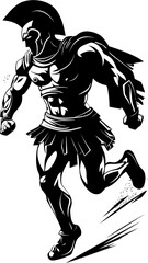 Dynamic Legionnaire Warrior Sprint Vector Logo Swift Stride Sentinel Gladiator Emblem Design