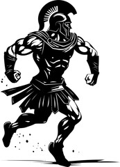 Velocity Vanguard Running Gladiator Icon Speedy Centurion Warrior Vector Logo