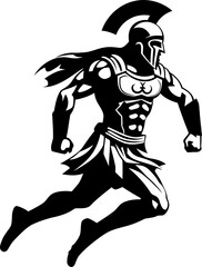 Speedy Stride Sentinel Gladiator Sprint Icon Vector Racing Roman Warrior Sprint Emblem