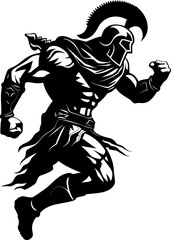 Dynamic Legionnaire Gladiator Warrior Vector Emblem Swift Stride Sentinel Warrior Sprint Icon