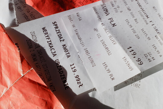 Close-Up Of Bussines Receipts