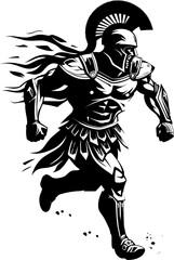 Speedy Stride Sentinel Running Gladiator Vector Sprinting Sentinel Gladiator Warrior Icon Emblem