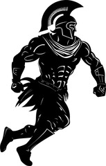 Swift Spartan Stride Running Gladiator Symbol Sprinting Sentinel Warrior Emblem Vector