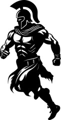 Fast paced Fighter Warrior Vector Logo Sprinting Sentinel Gladiator Emblem Design