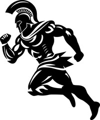 Agile Avenger Running Gladiator Emblem Swiftness Sentinel Warrior Vector Icon