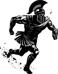Rapid Runners Resolve Running Warrior Icon Speedy Spartan Gladiator Warrior Vector Logo