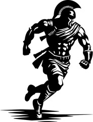 Speedy Centurion Warrior Vector Logo Agile Arena Champion Gladiator Emblem Design