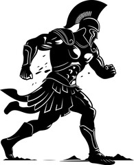 Agile Arena Champion Gladiator Emblem Design Swift Legionnaire Running Warrior Icon