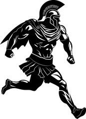 Swift Legionnaire Running Warrior Icon Fleet footed Fighter Gladiator Vector Logo