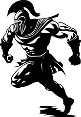 Speedster Swordsman Gladiator Warrior Emblem Racing Roman Running Gladiator Icon