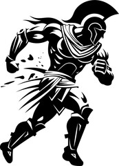 Fast paced Fighter Warrior Vector Logo Sprinting Sentinel Gladiator Emblem Design
