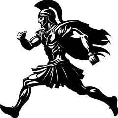 Rapid Runners Resolve Running Warrior Icon Speedy Spartan Gladiator Warrior Vector Logo